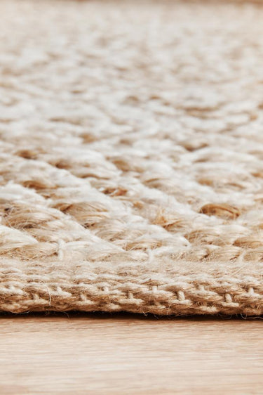 Aanya Textured Pattern Two-Tone Natural Jute Rug